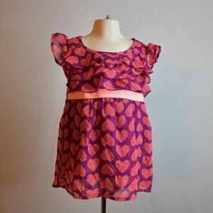 healthtex Purple and Orange Heart Dress Size 5t